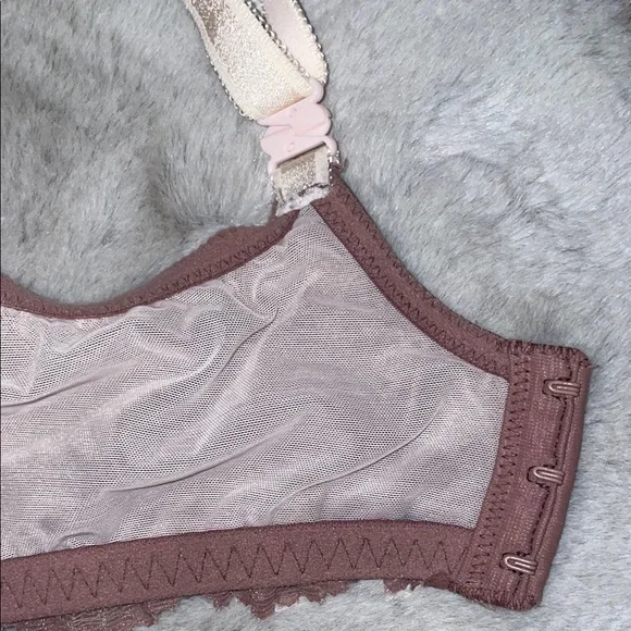Victoria's Secret Dream Angels Push-Up Dusty Rose Cream Lace Bra 38D - Picture 5 of 7